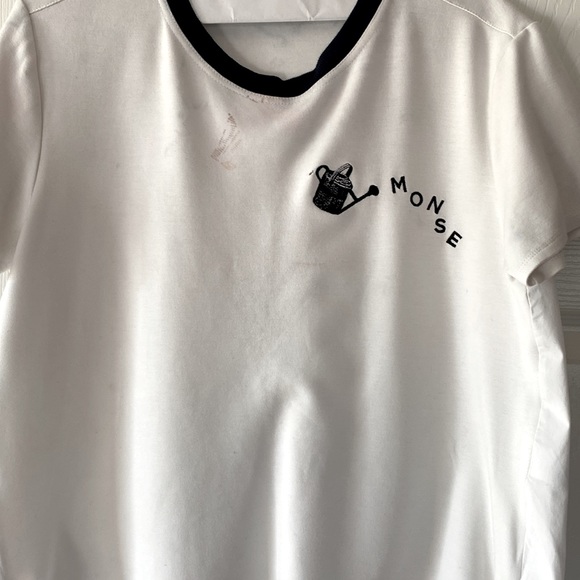 MONSE Watering Can High-Low Tee Crew Neck ShortSleeve Embroidered Pullover, Sz M - Picture 12 of 17